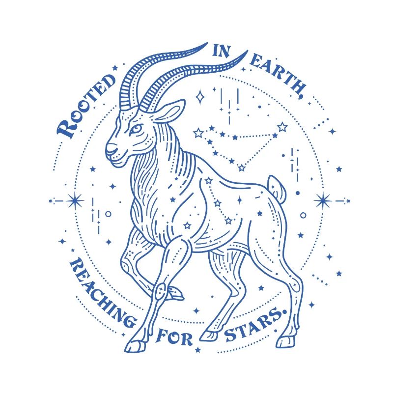 Steinbock Sternzeichen Geschenk – Erde & Sterne Design