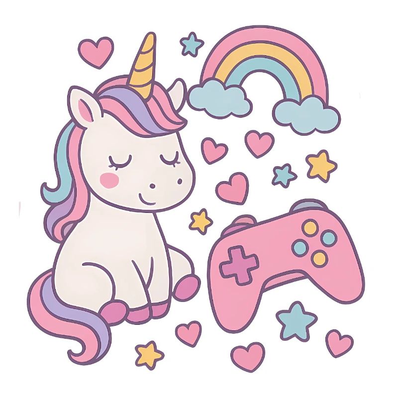 Super süßes Einhorn mit Gaming-Feeling