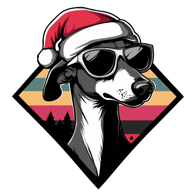 Chien avec chapeau de Noël