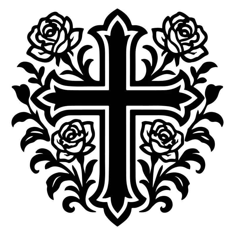 Roses à symbole de croix