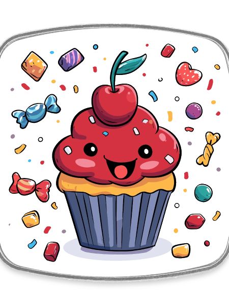 Kawaii Cupcake with Confetti
