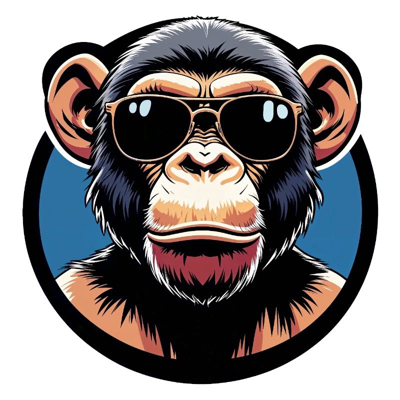 Affe mit Sonnenbrille Kreis