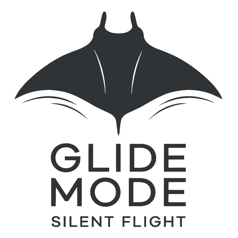 GLIDE MODE – minimalist manta ray silhouette