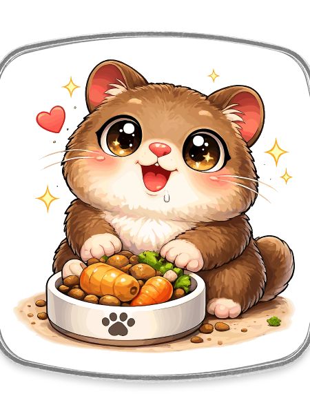 Cuddly catwith food bowl