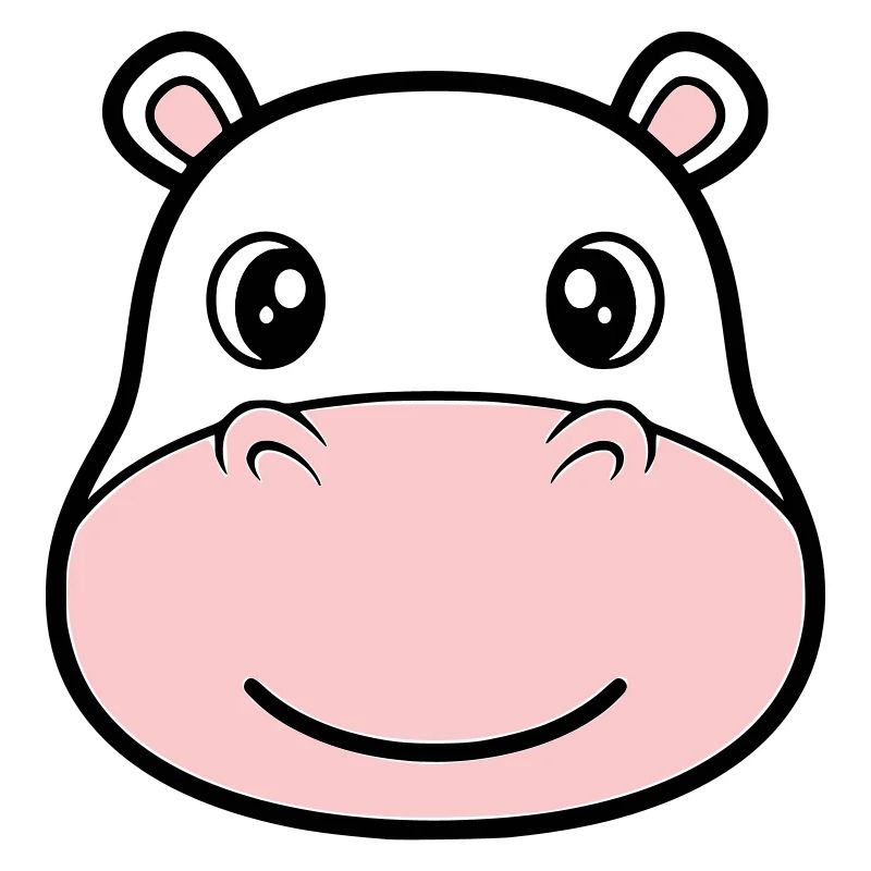 Hippopotamus Head Face Mask Smile