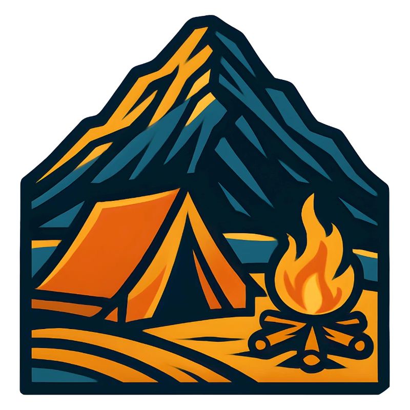 Mountain tent at the campfire