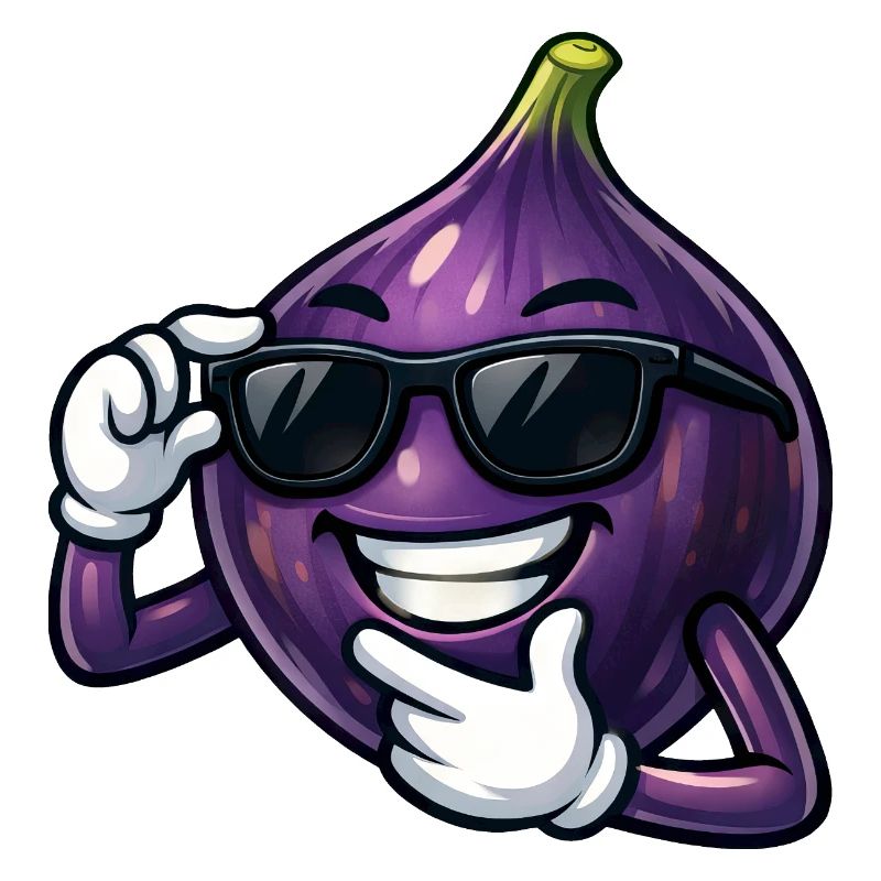 Dessin animé Fig Cool Fruit Summer Fruit