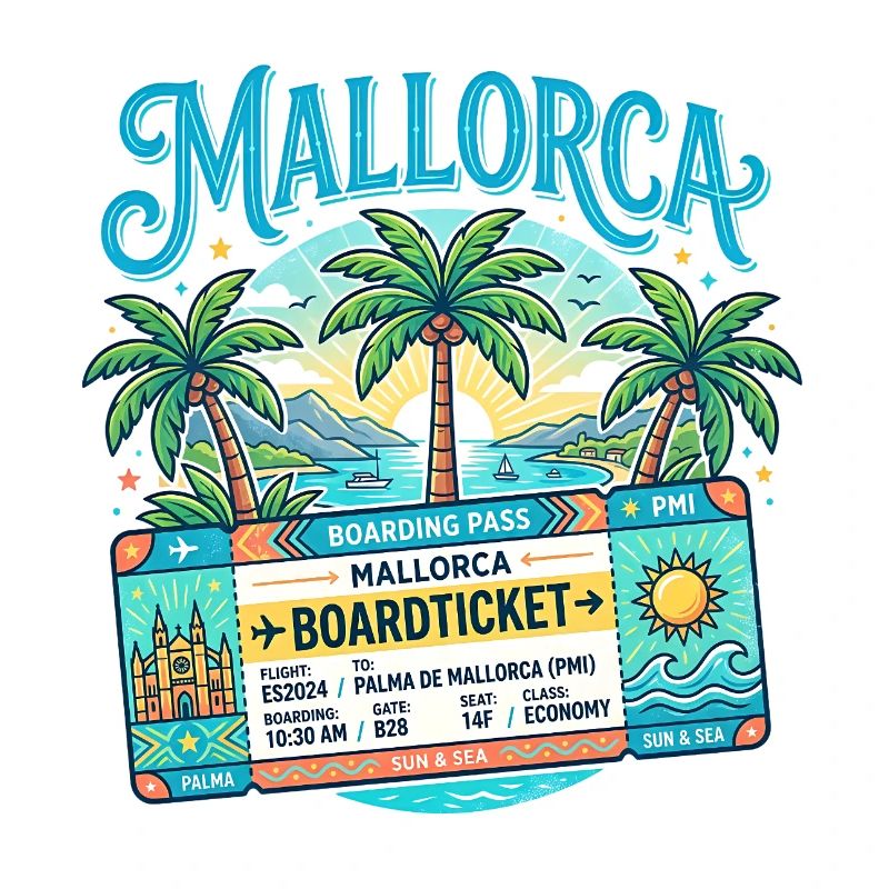 Mallorca Boarding Pass – Sommer Urlaub