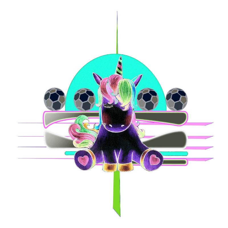Neon-Einhorn Sportkunst