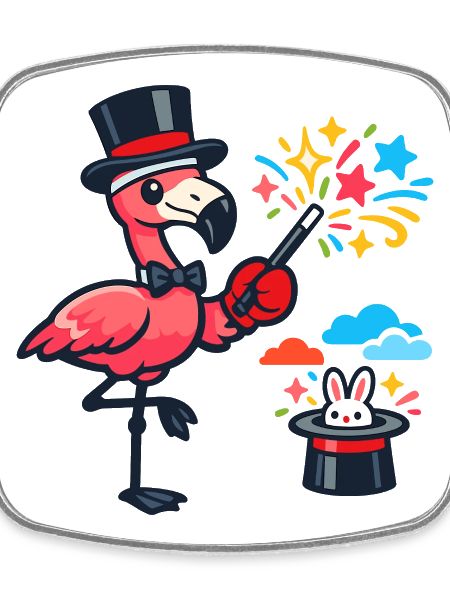 Flamingo Wizard in Hat