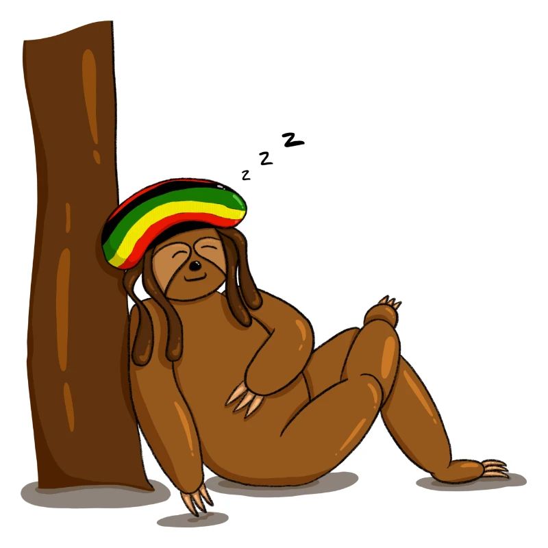 sleeping reggae sloth