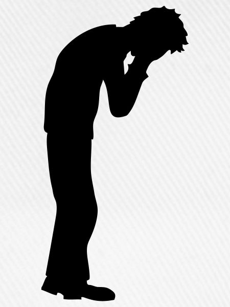 Depression stehend weinen