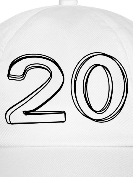 Zahl 20 handgezeichnet