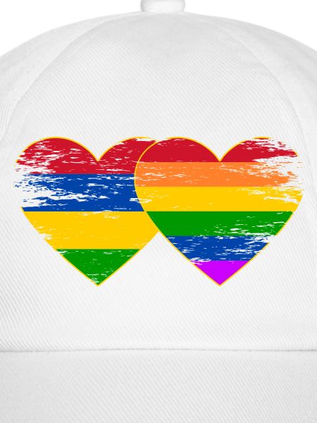 Mauritius Regenbogen Flagge Herz used