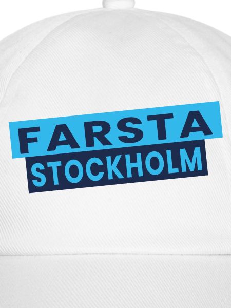 Farsta Stockholm Blaue Typografie-Layout