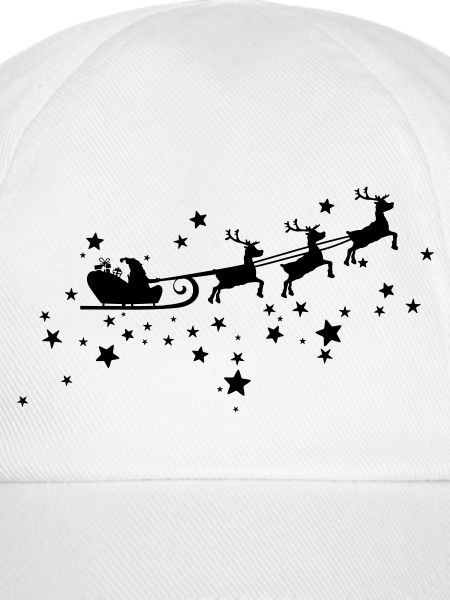Christkind mit Schlitten am Sternenhimmel