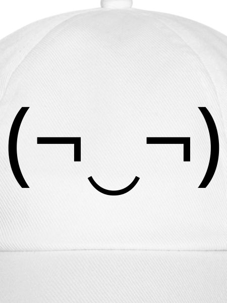 Schelmisches Emoticon (¬‿¬) freches Grinsen