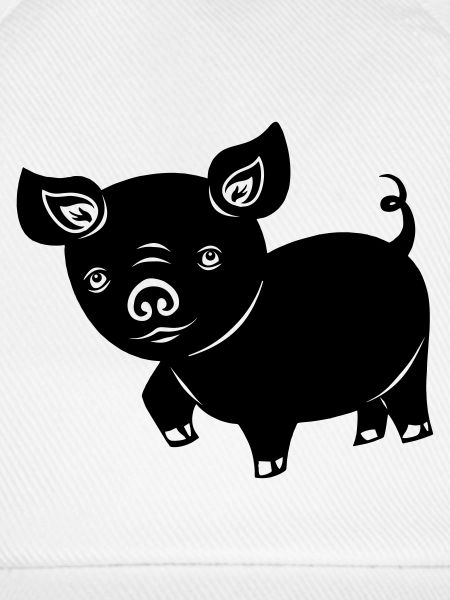 Schwein Ferkel Logo Schattenbild