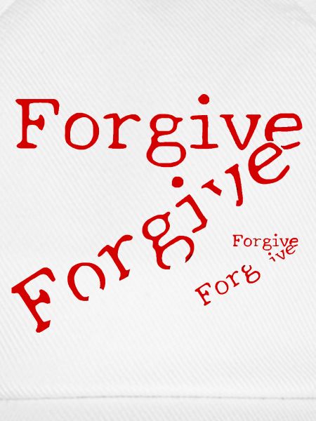Vergebung in roter Typografie