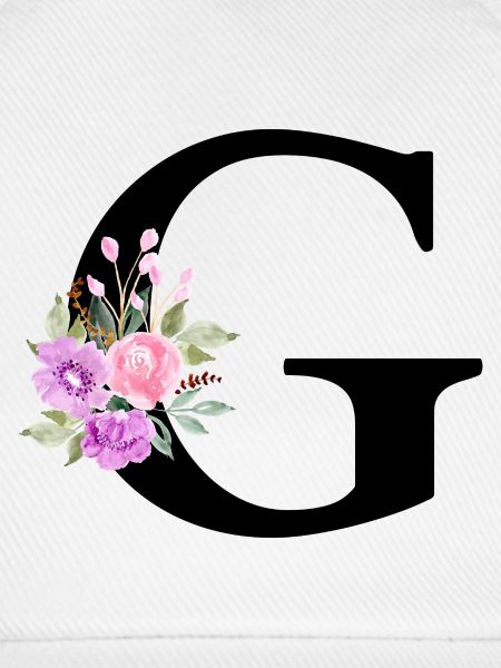 Lila Blumenbuchstabe g