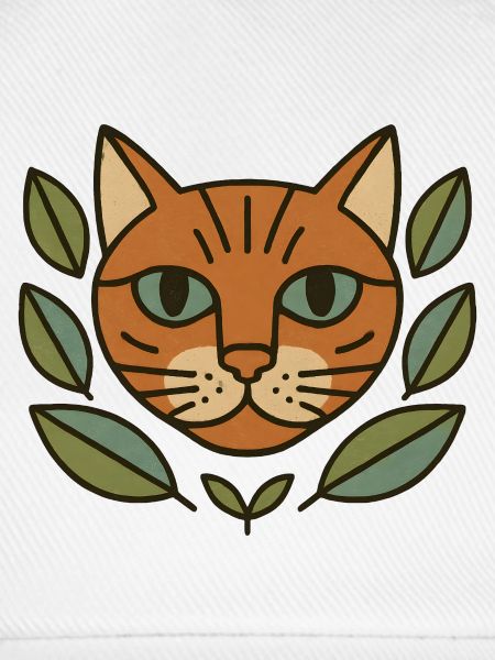 Katzenkopf im Blattkranz