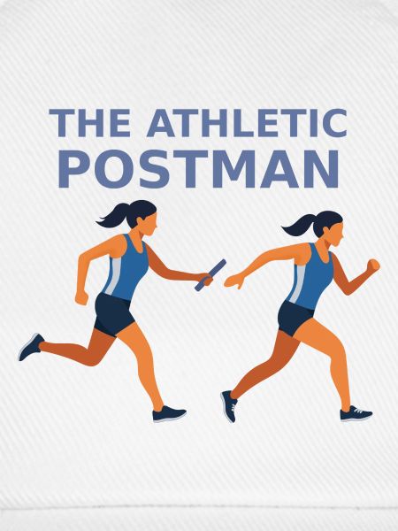 Athletischer Postbote Staffellauf