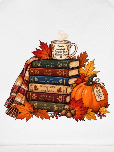 Gemütlicher Herbst Bücherstapel