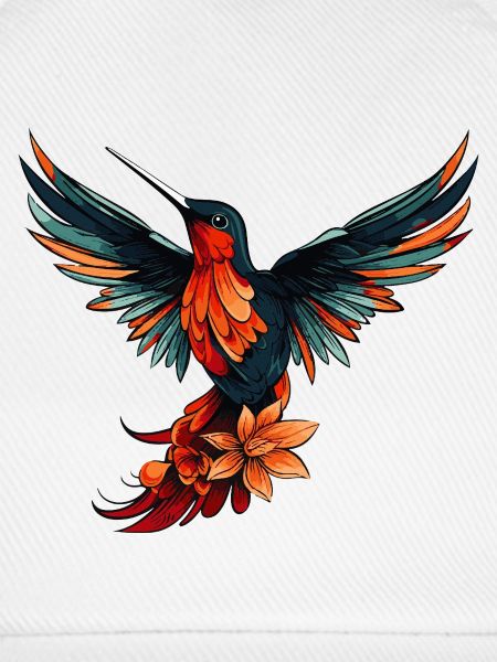 Kolibri Vogel Bunt mit Blumen