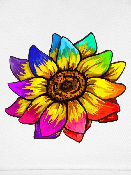 Sonnenblume in Regenbogenfarben