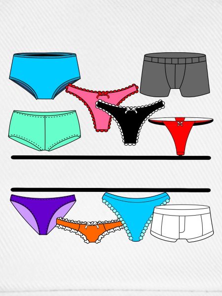 Dessous-Logo mit Slip und Unterhose
