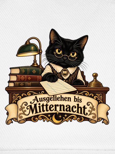 Schwarze Katze als Bibliothekarin
