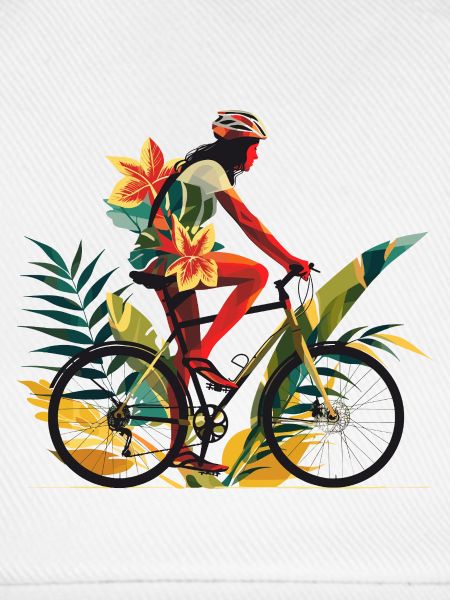 Radfahrerin Comic