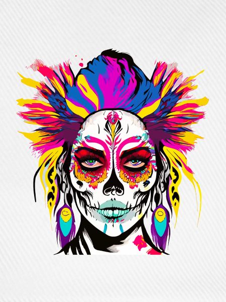 Totenkopf Frau Farbe