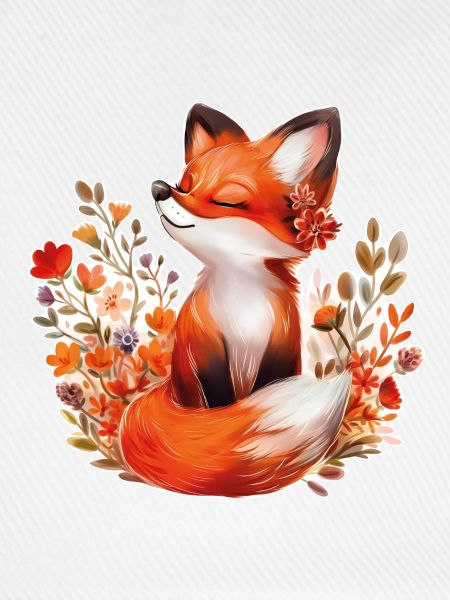 Fuchs mit Blumen