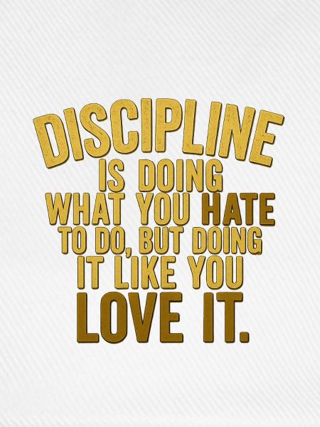 Disziplin Motivationszitat Design