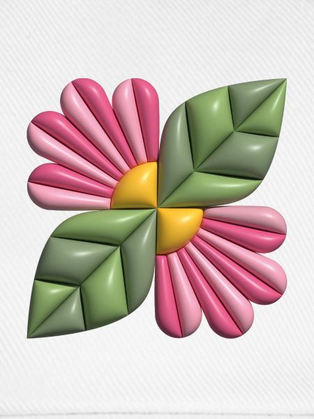3d-Blumenquadrat