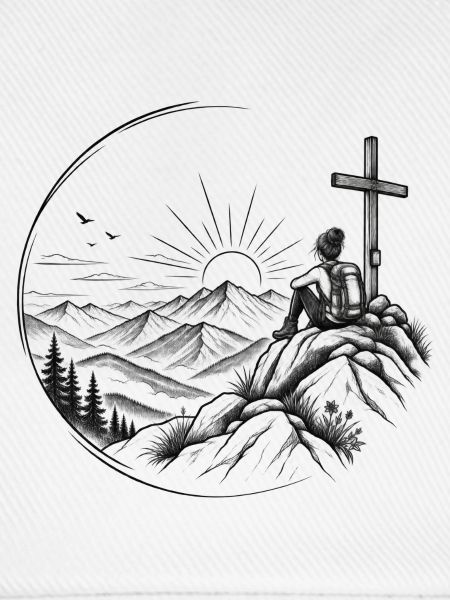 Wanderin auf dem Gipfel