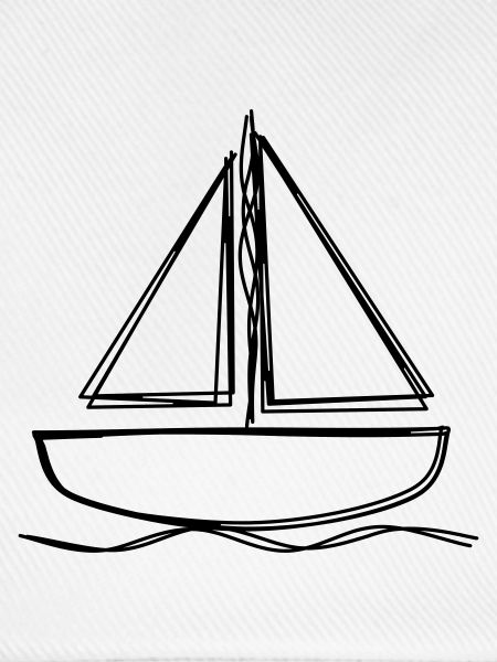 Segelboot handgezeichnet