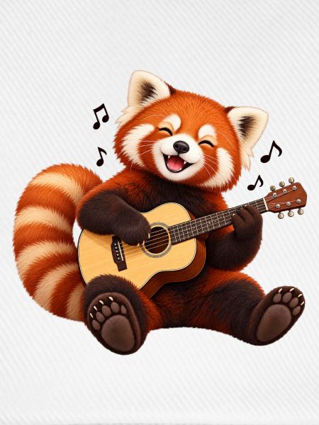 Gitarrenspielender Red Panda