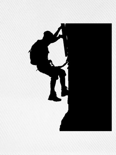 Klettersteig Geher Silhouette Schwarz