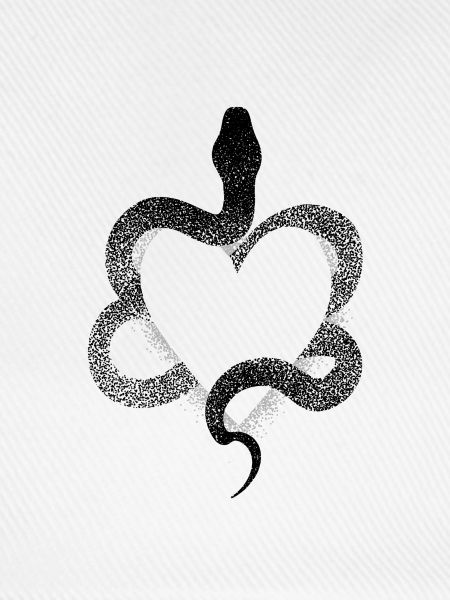 Dotwork Herz Schlange