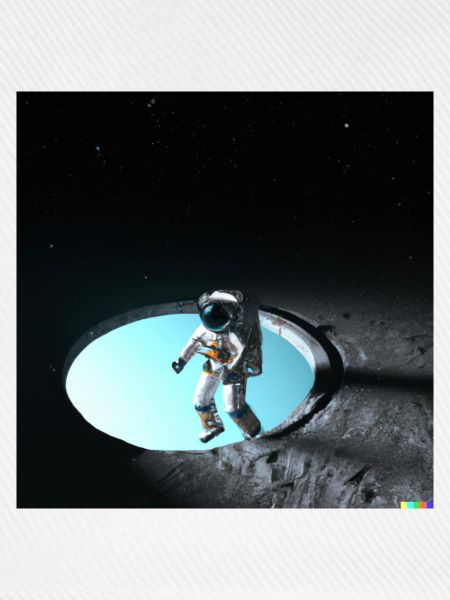 Astronaut in beiden Sphären