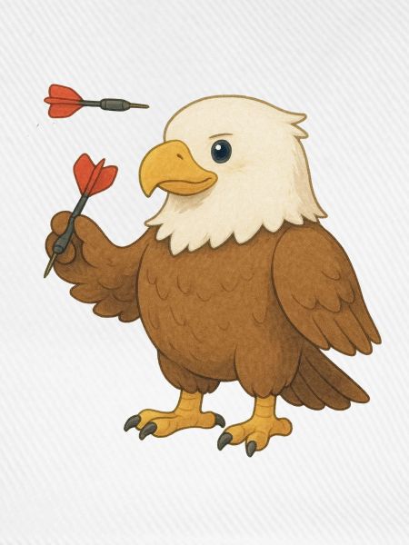 Adler mit Dartpfeilen
