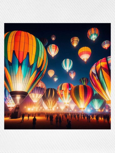 Bunte Nacht-Heißluftballons