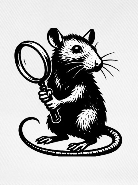 Ratte mit Lupe Motiv