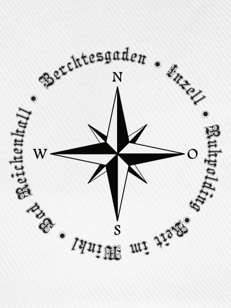 Kompass Alpen Orte Design