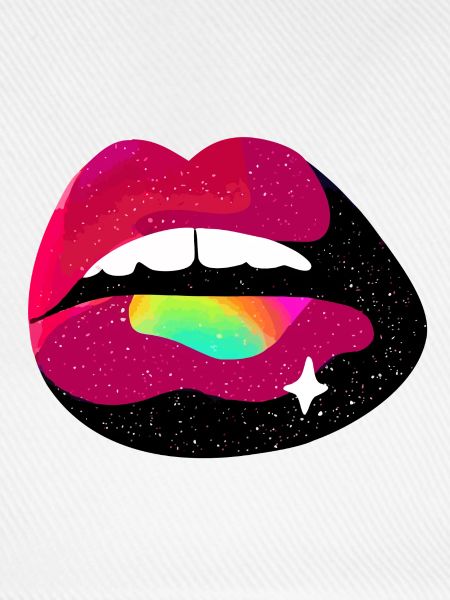 Kosmischer Regenbogen Lippenkuss