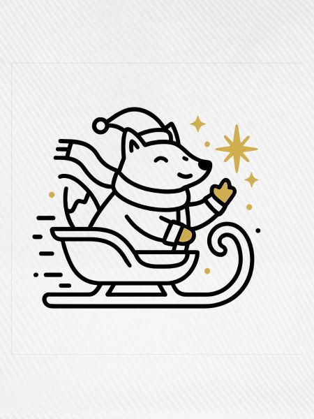 Weihnachtsmaus auf Schlitten