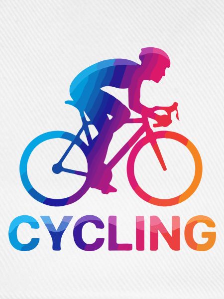Rainbow Cyclist Silhouette