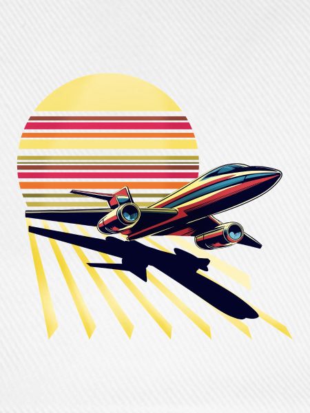 Retro Sonnenuntergang Jetflug